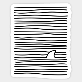 Minimal Line Drawing Simple Unique Shark Fin Gift Women Men Boys Girls Sticker